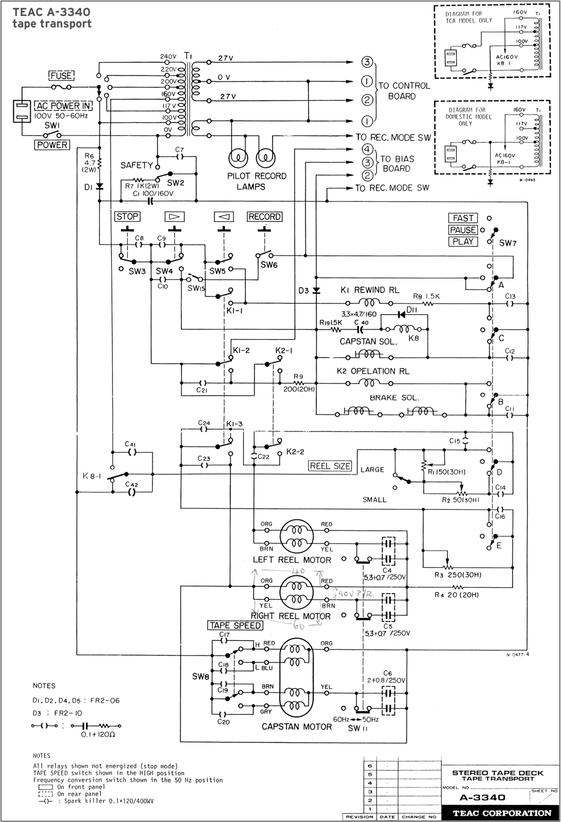 TEAC A-3440 Schematic