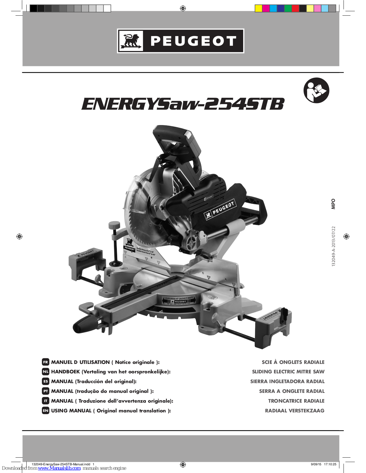 PEUGEOT ENERGYSaw-254STB Using Manual