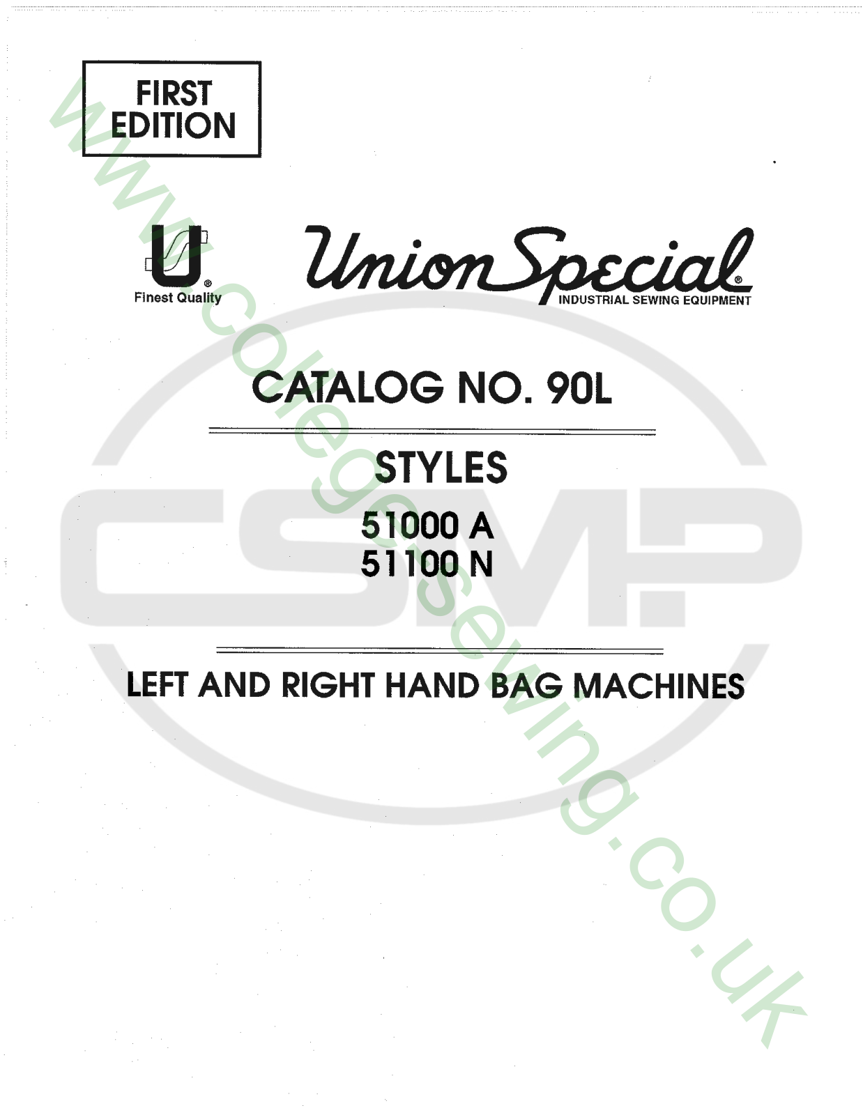 Union Special 90L Parts Book