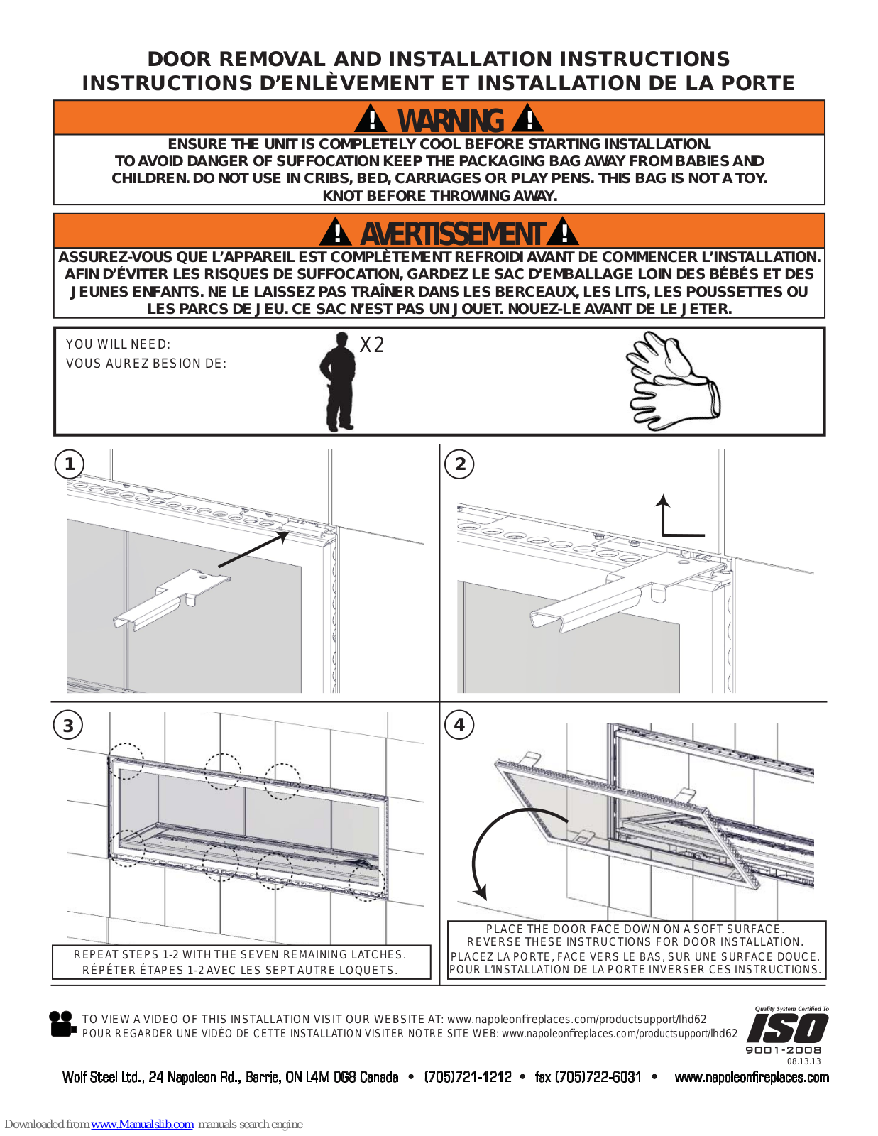 Napoleon LHD62 Installation Instructions Manual