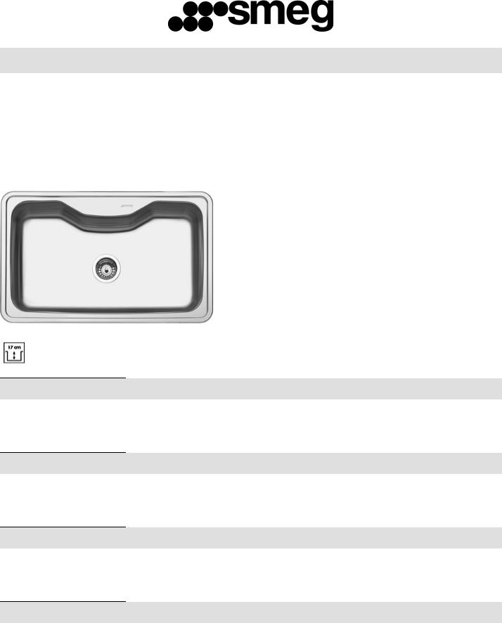 Smeg LYG800 Technical sheet