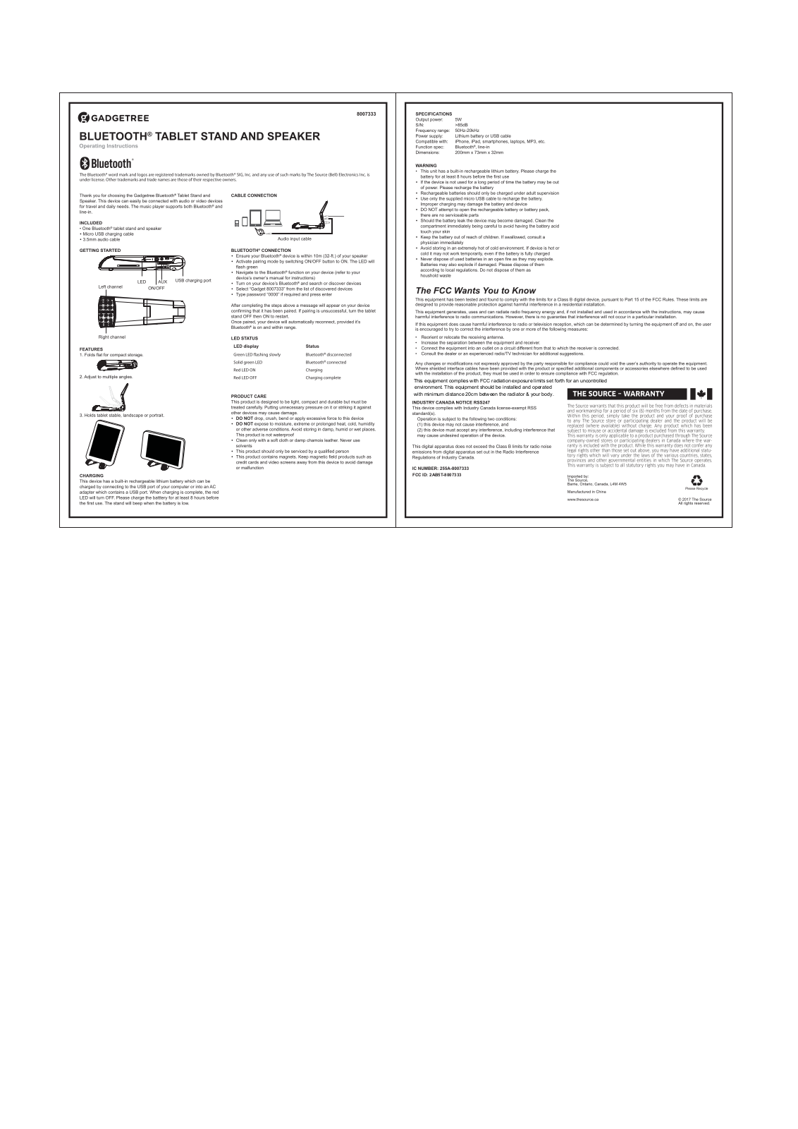 MeiDong Acoustics 8007333 User Manual