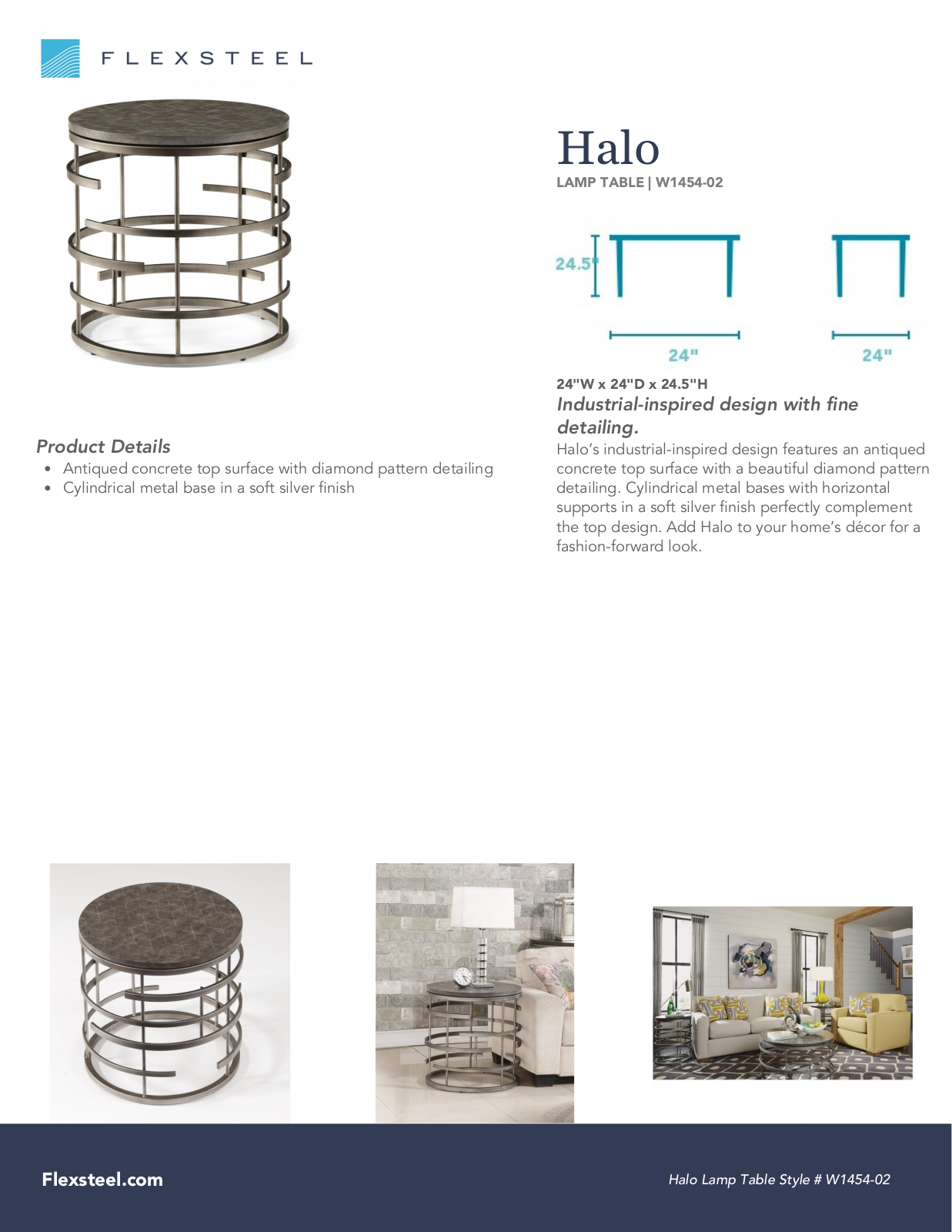 Flexsteel W1454-02 Specification Sheet