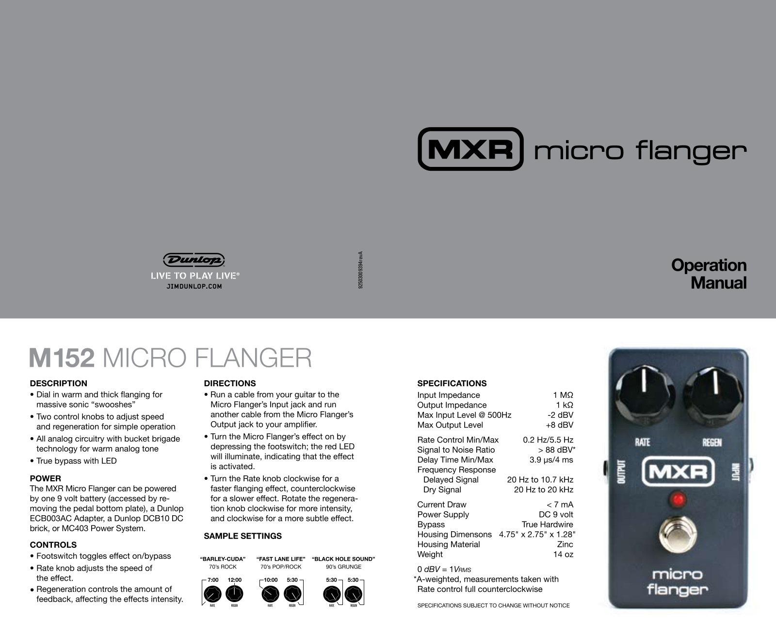 MXR M152 User Manual