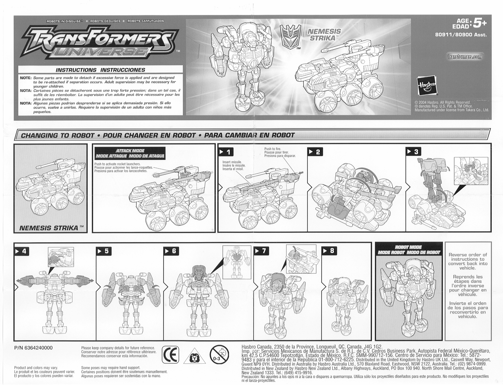 HASBRO Transformers Universe Nemesis Strika User Manual