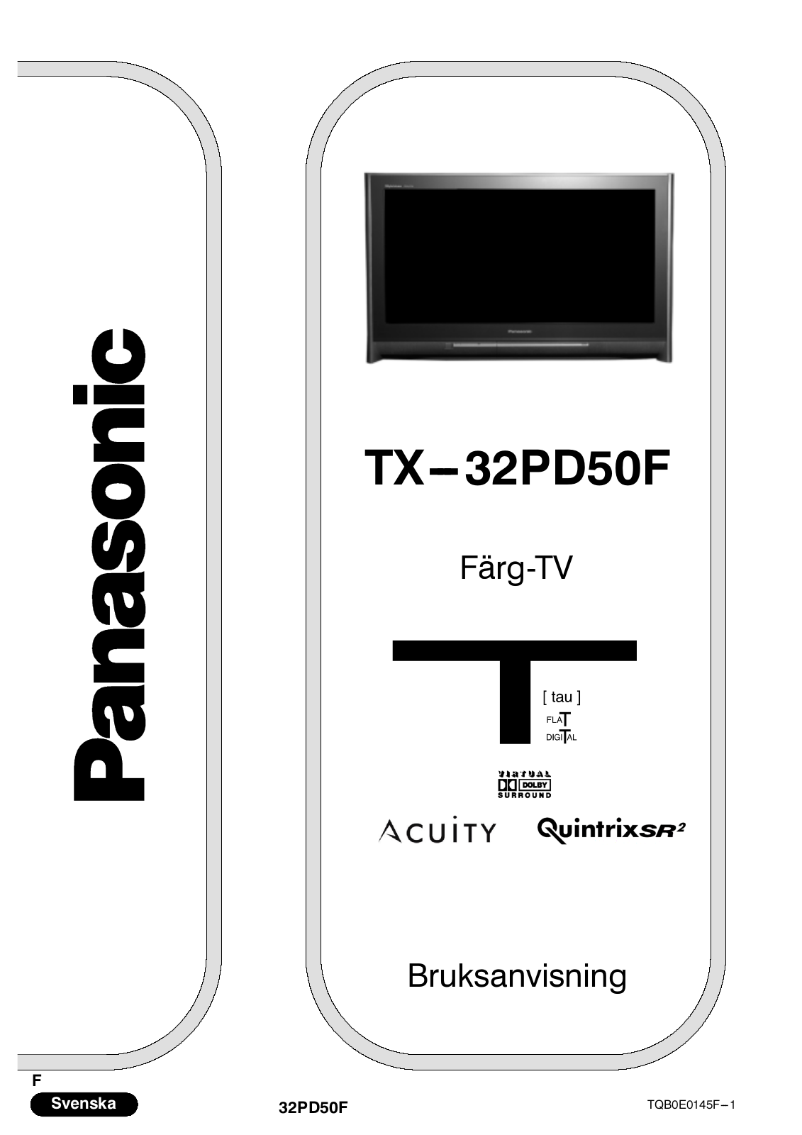 PANASONIC TX-32PD50F User Manual