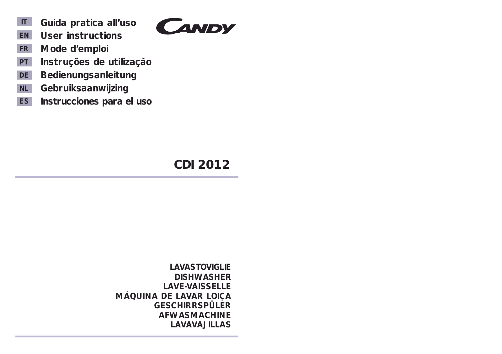 CANDY CDI2012 User Manual