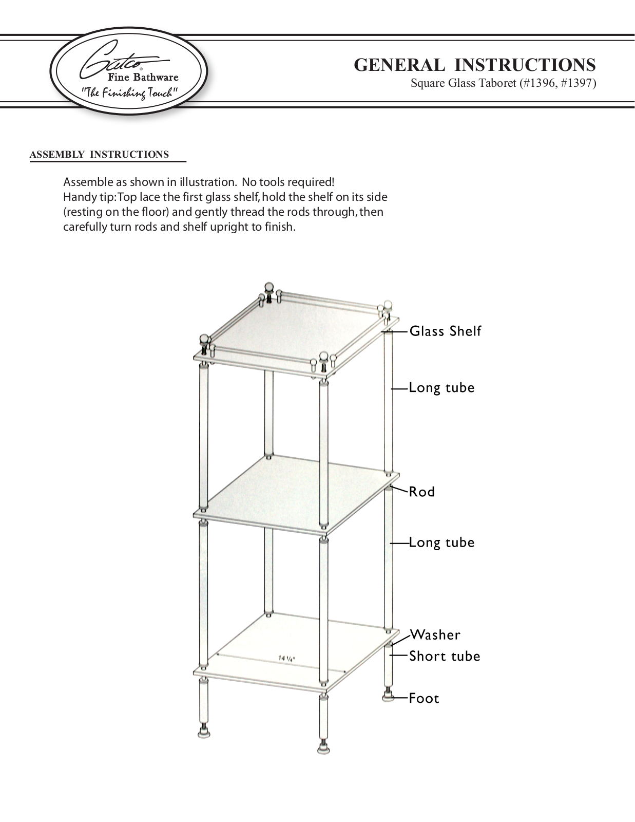 Gatco 1396 User Manual