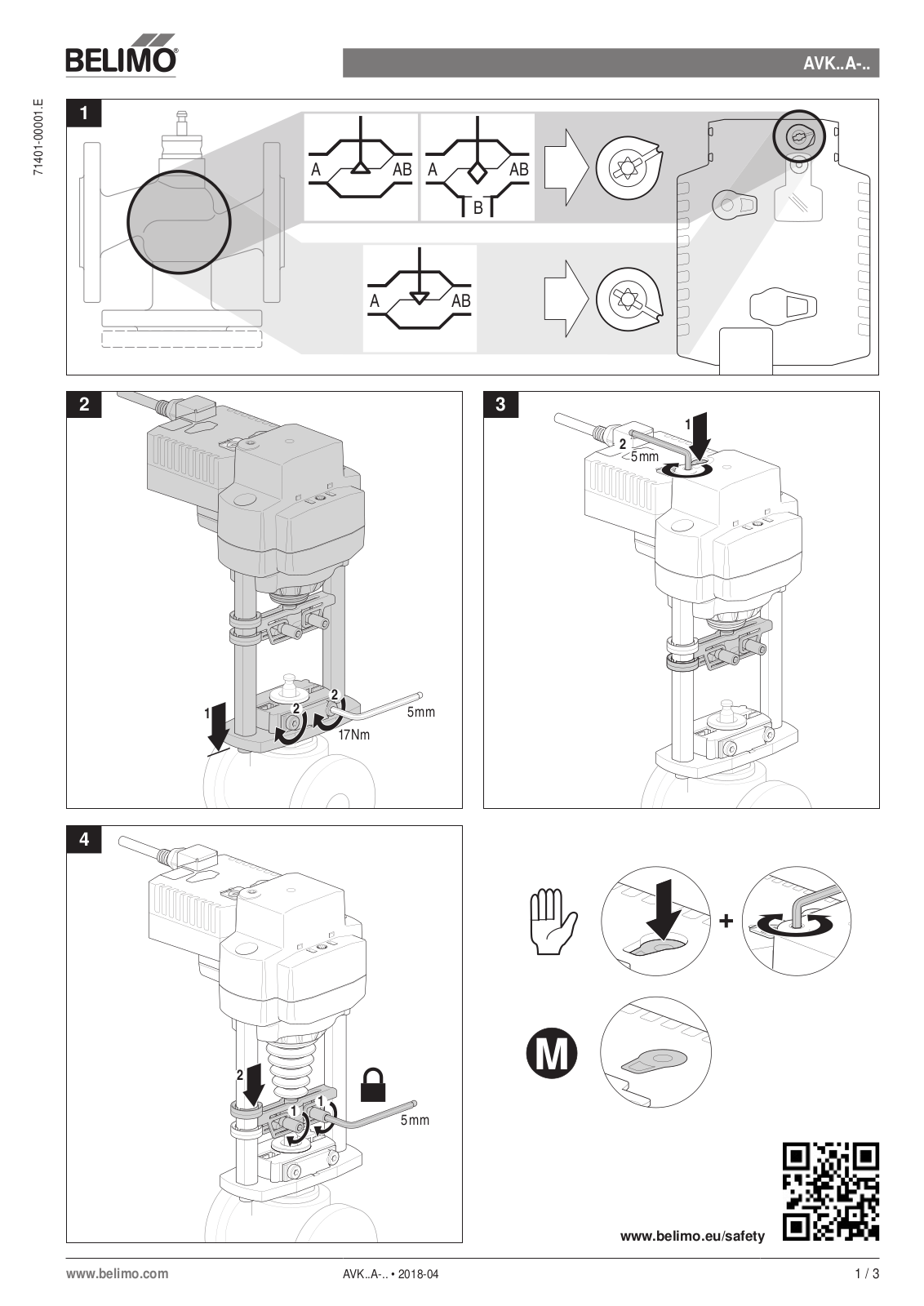 Belimo AVK230A-3, AVK24A-3, AVK24A-SZ, AVK24A-SR, AVK24A-MP Quick Start Manual - ManualMachine.com