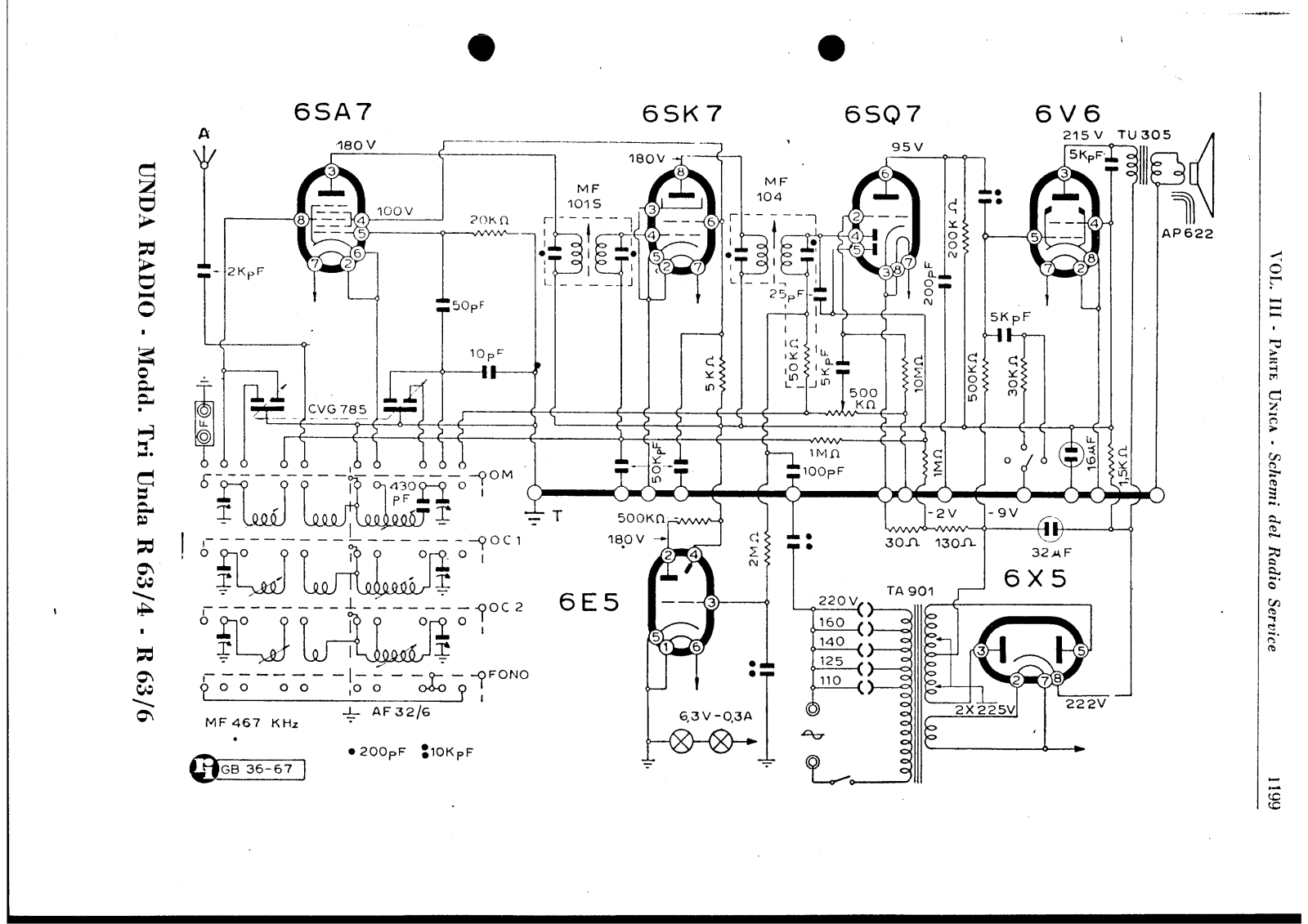 Unda Radio 63 4, 63 6 schematic