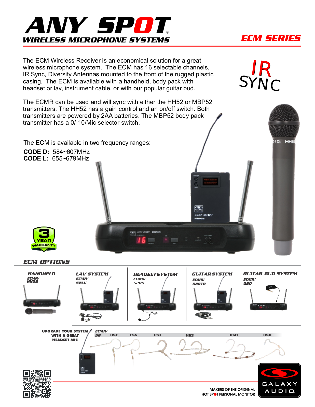 Galaxy Audio ECMR/52LV User Manual