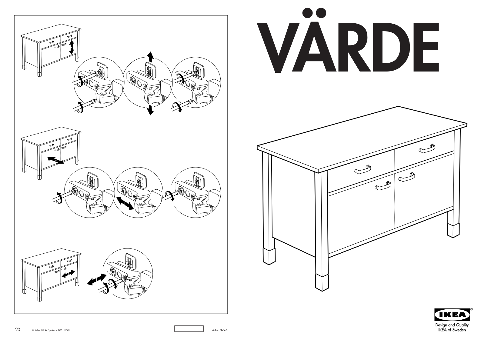 IKEA VÃRDE BASE CABINET 58X35 Assembly Instruction