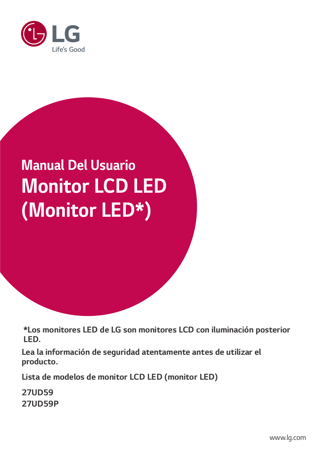 LG 27UD59-W User Manual
