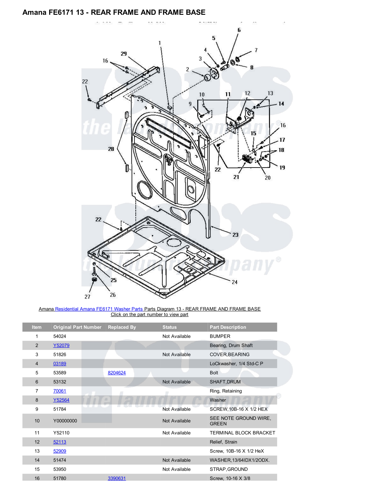 Amana FE6171 Parts Diagram