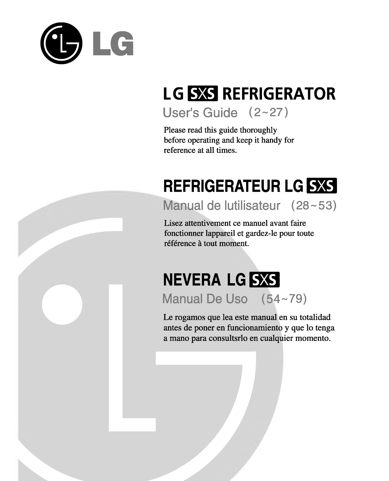 LG GR-267THF User Manual