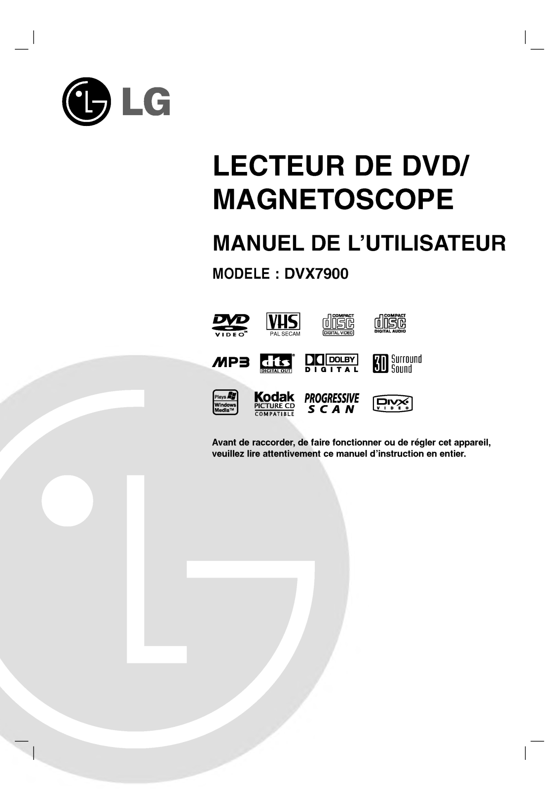 LG DVX7900 User Manual