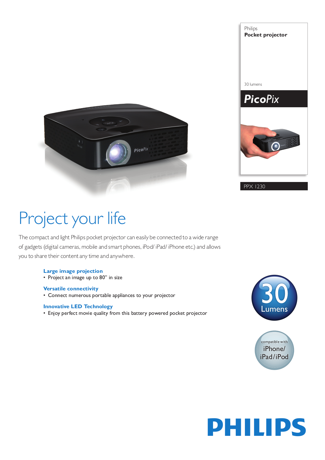 Philips PPX1230 Product Sheet