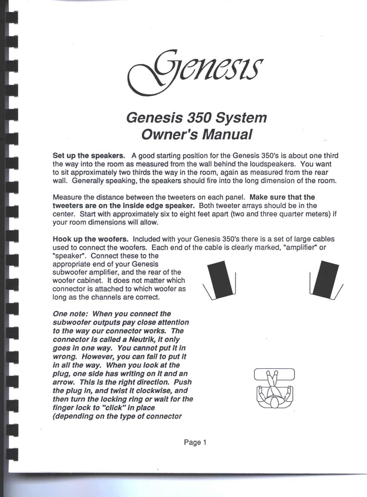 Genesis 350 Owners manual