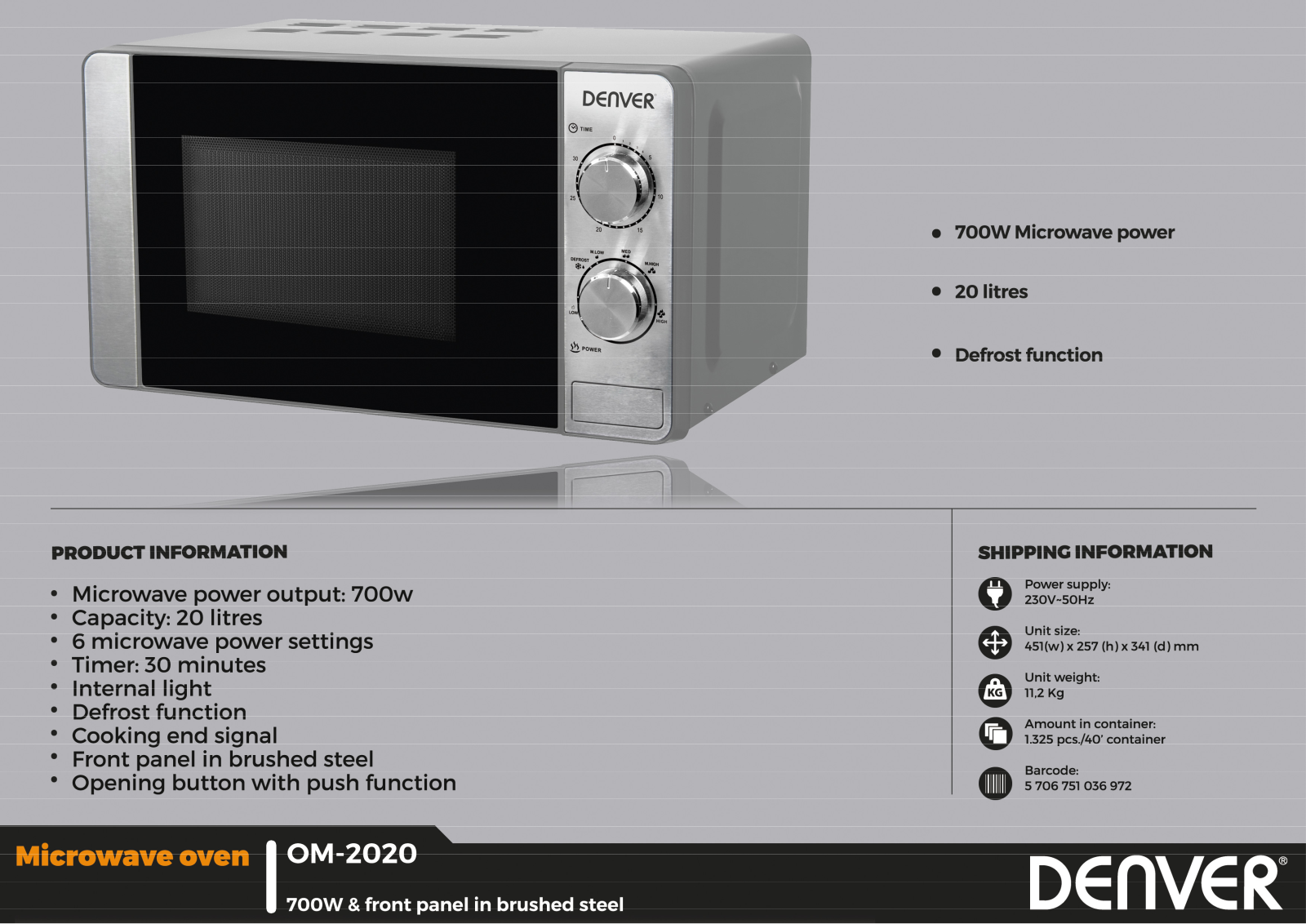 Denver OM-2020 Technical data