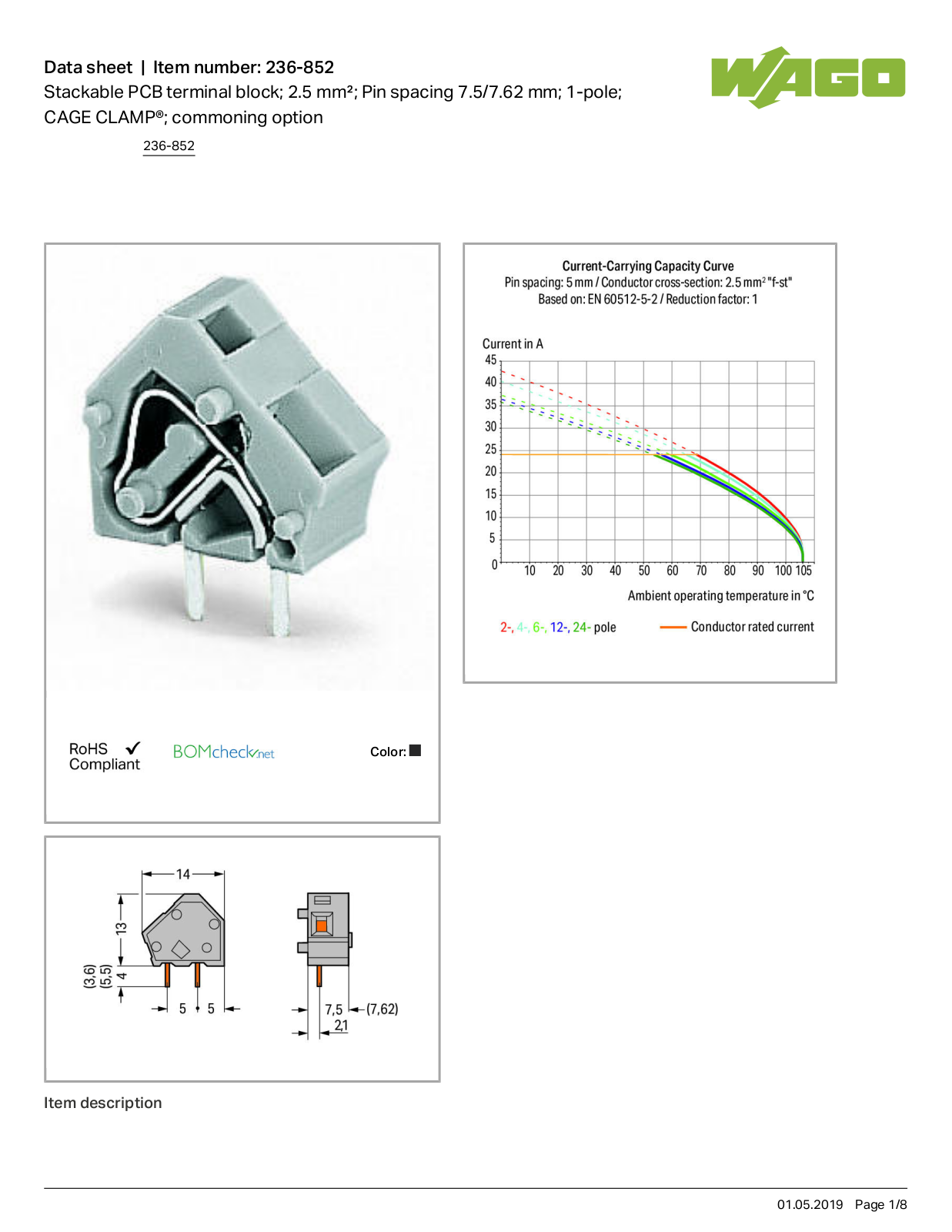 Wago 236-852 Data Sheet