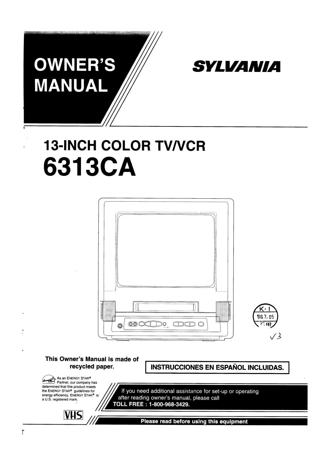 Sylvania 6313CA User Manual