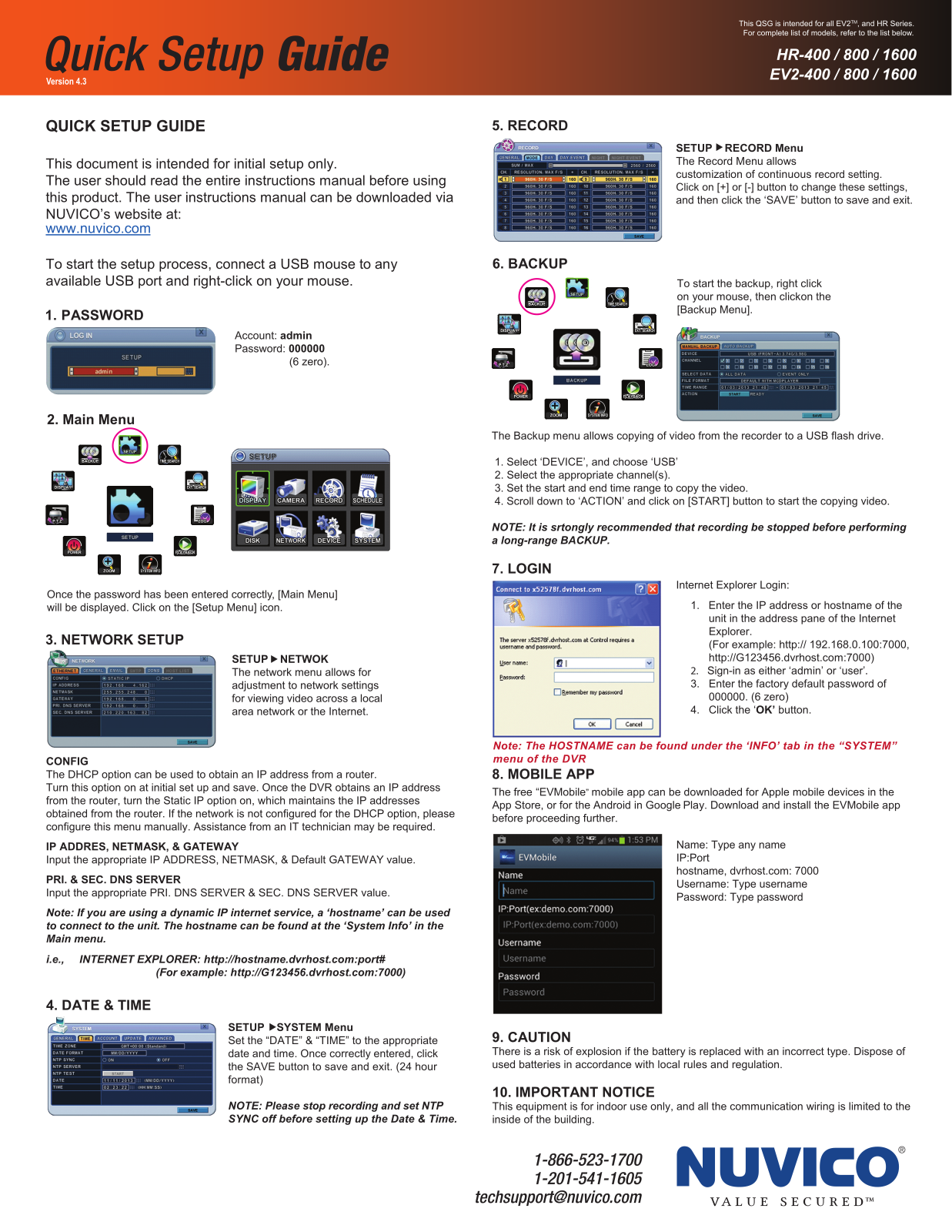 Nuvico HR-1620 Quick Setup Guide