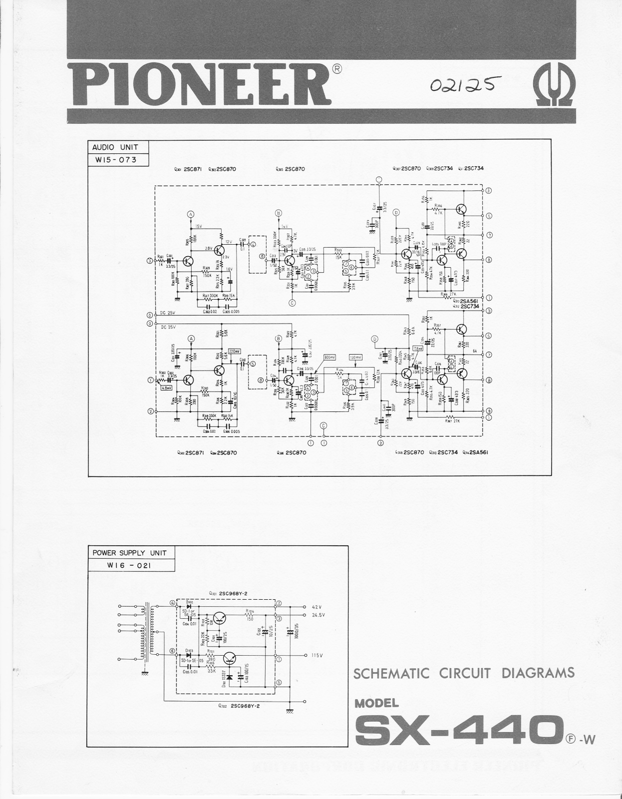 PIONEER SX-440 Service Manual