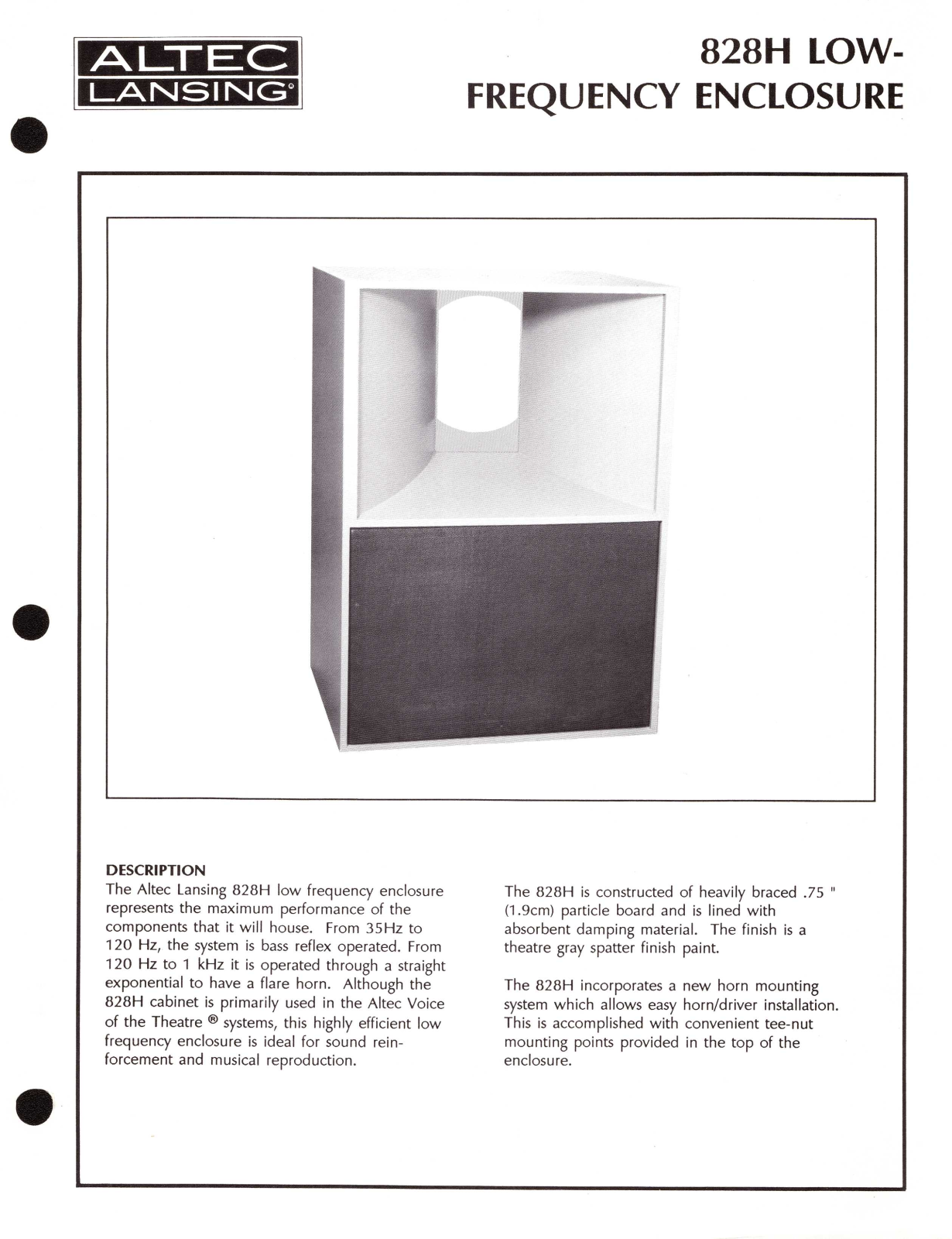 Altec lansing 828H User Manual