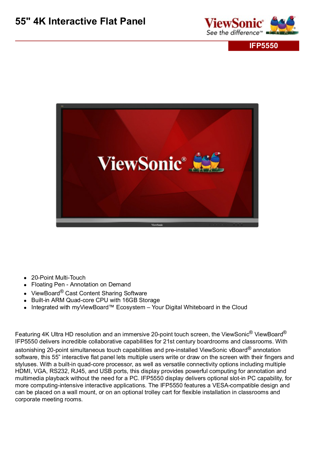 ViewSonic IFP5550 User Manual