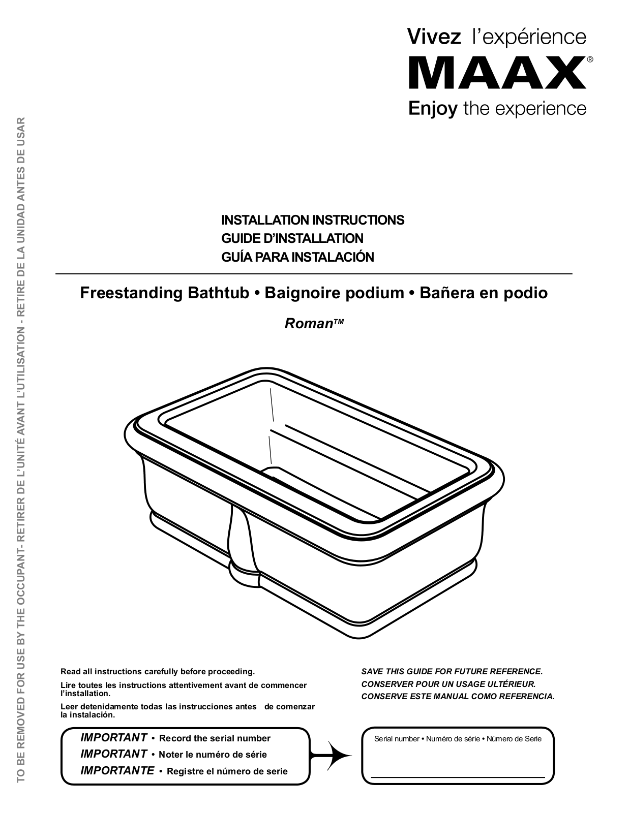 MAAX ROMAN User Manual - ManualMachine.com