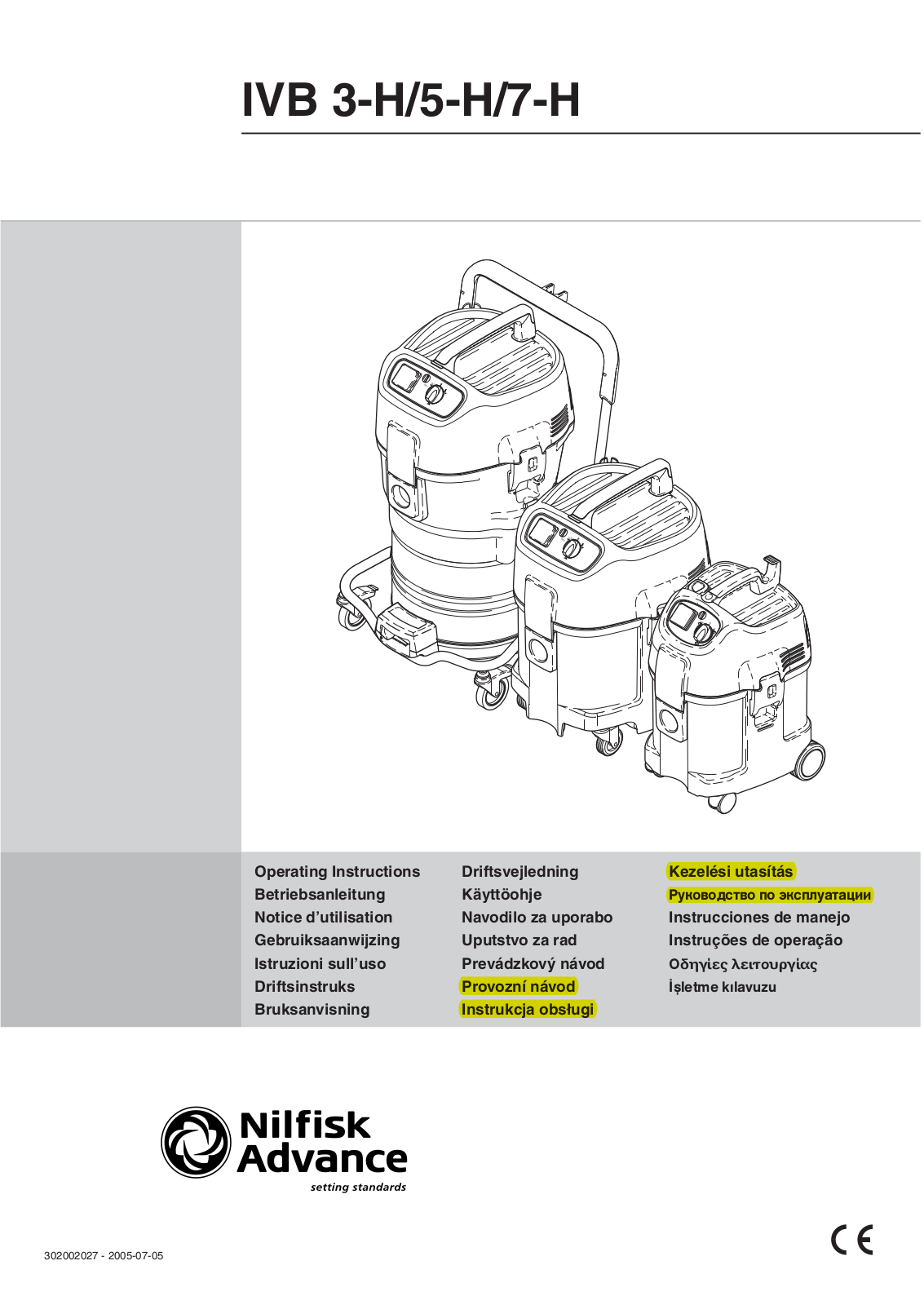 Nilfisk IVB-5H, IVB-3H, IVB-7H User Manual