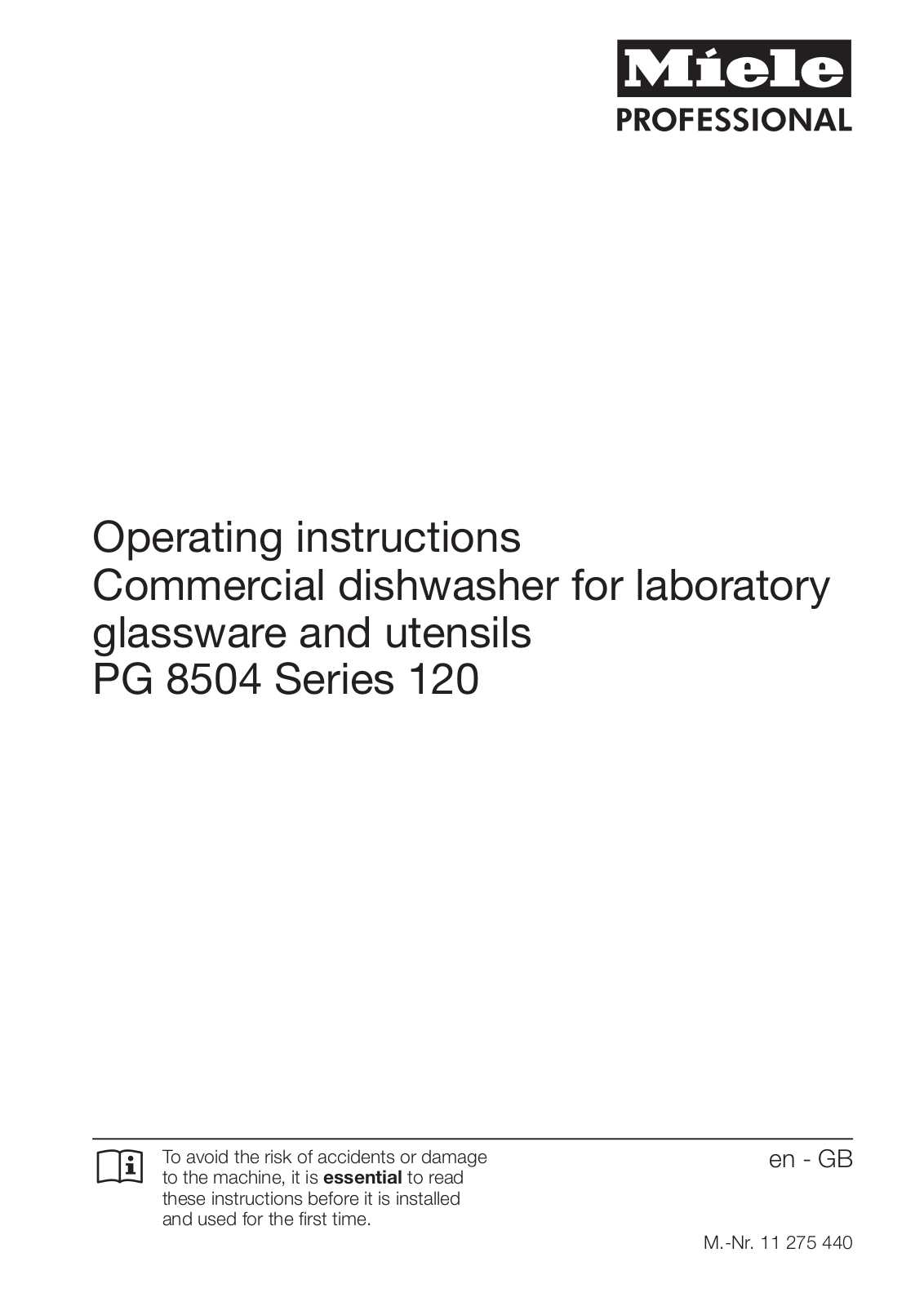 Miele PG 8504 Operating instructions