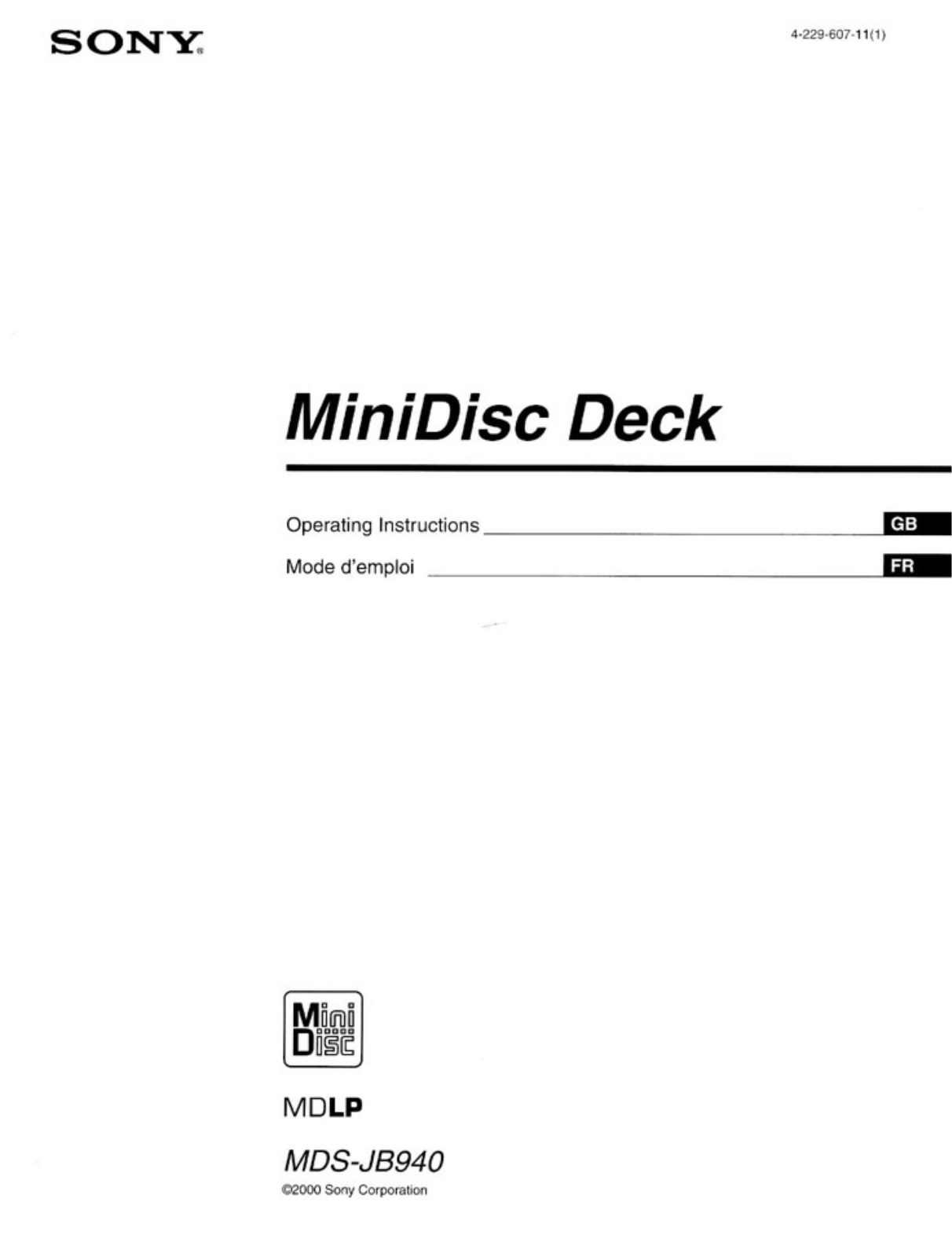 Sony MDS-JB940 User Manual 2