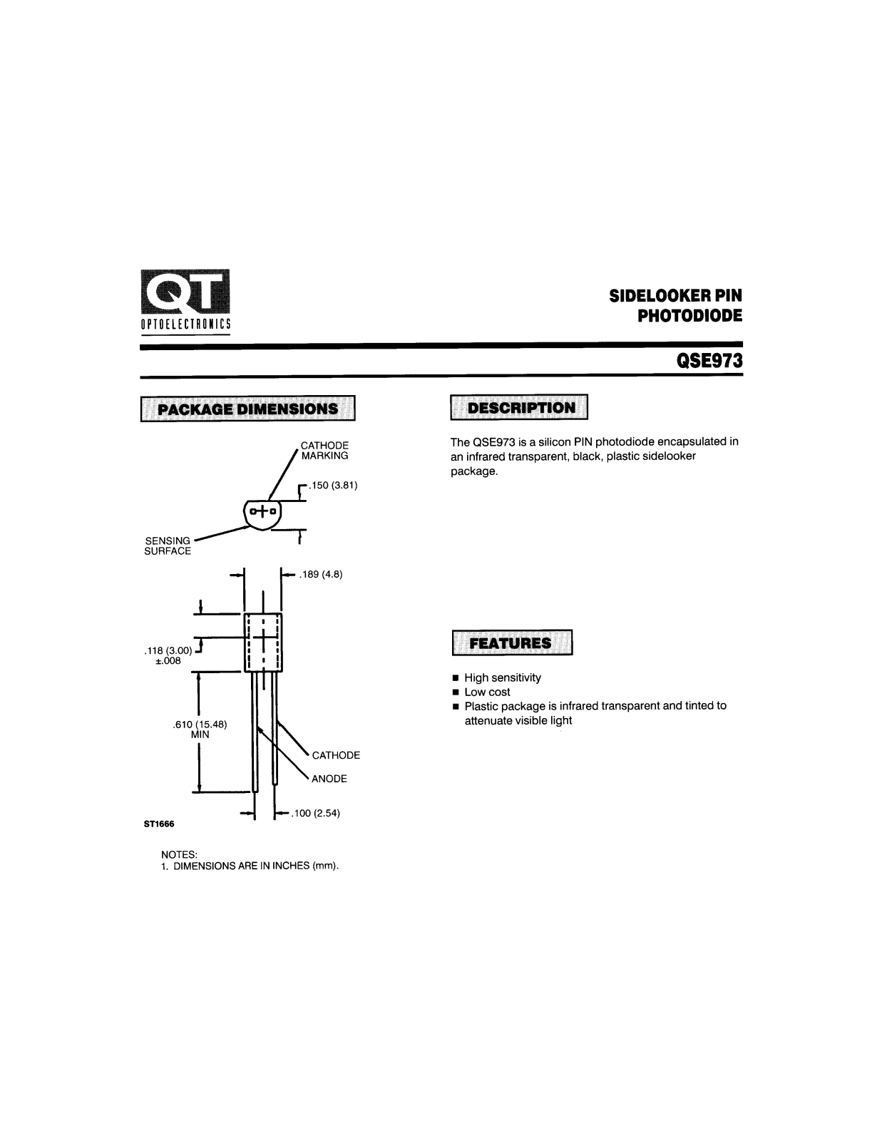 QT QSE973 Datasheet