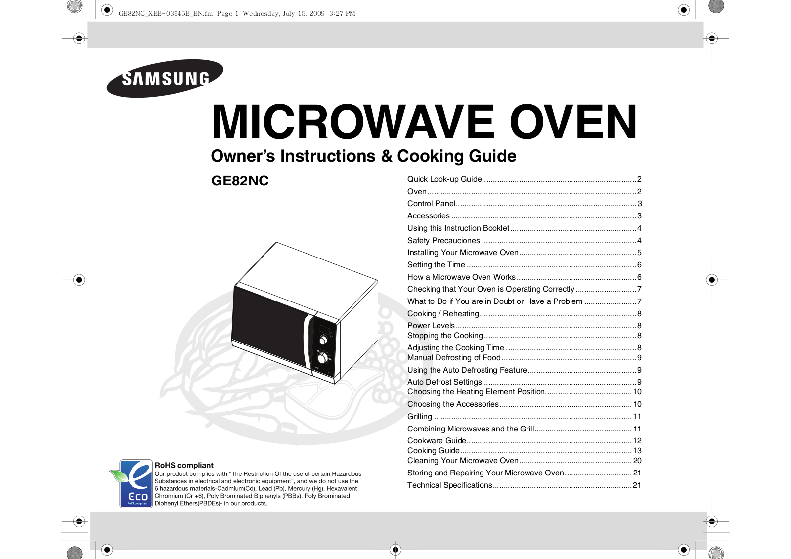 Samsung GE82NC-S, GE82NC-B User Manual