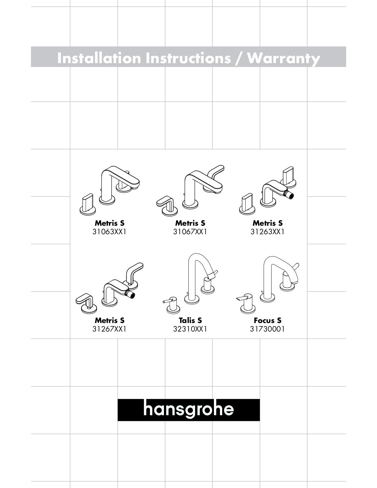 Hansgrohe 31067001 Assembly manual