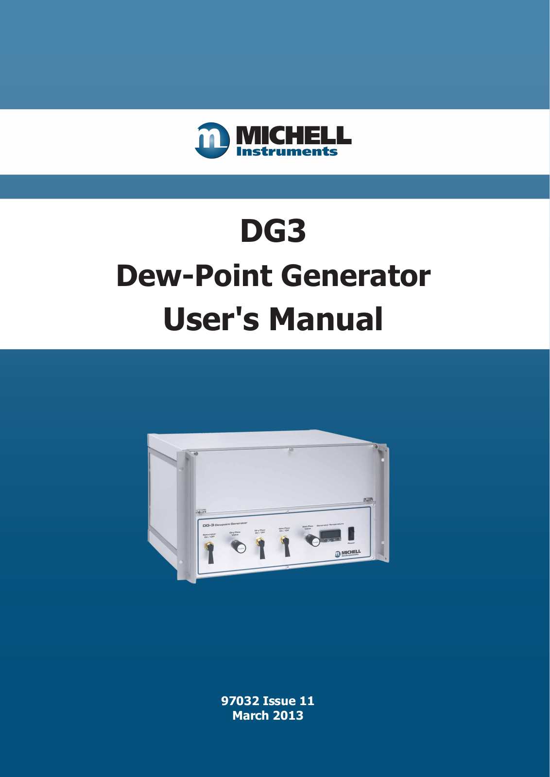 Michell Instruments DG Operating Manual