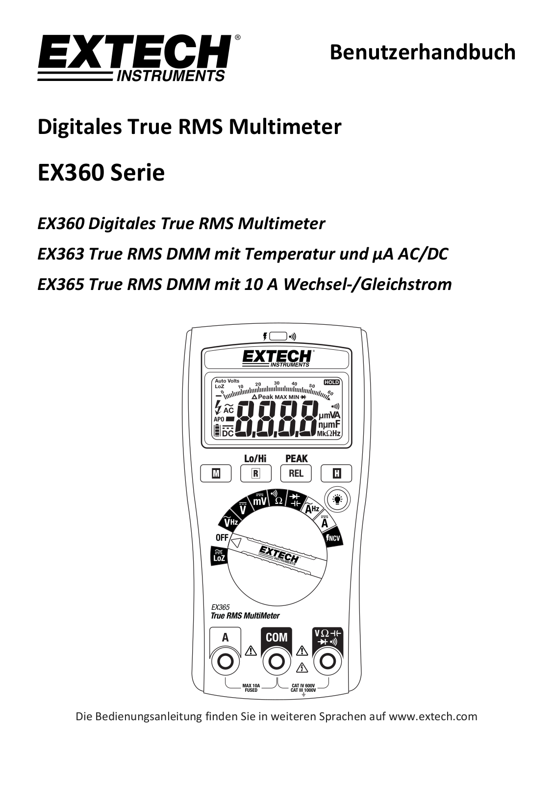 Extech EX360, EX363, EX365 User guide