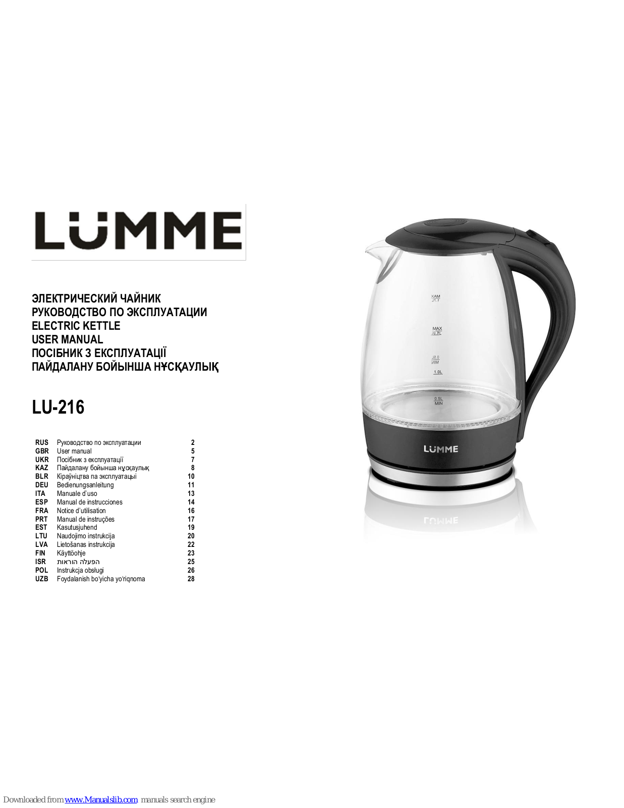 Lumme LU-216 User Manual