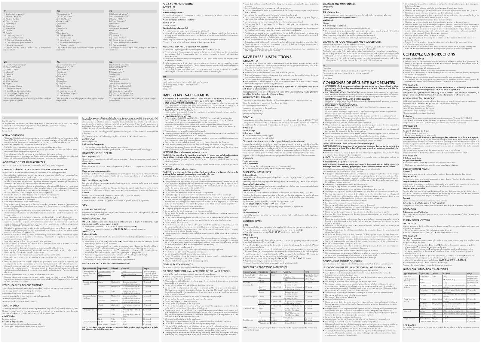 Smeg HBFP01 User Manual