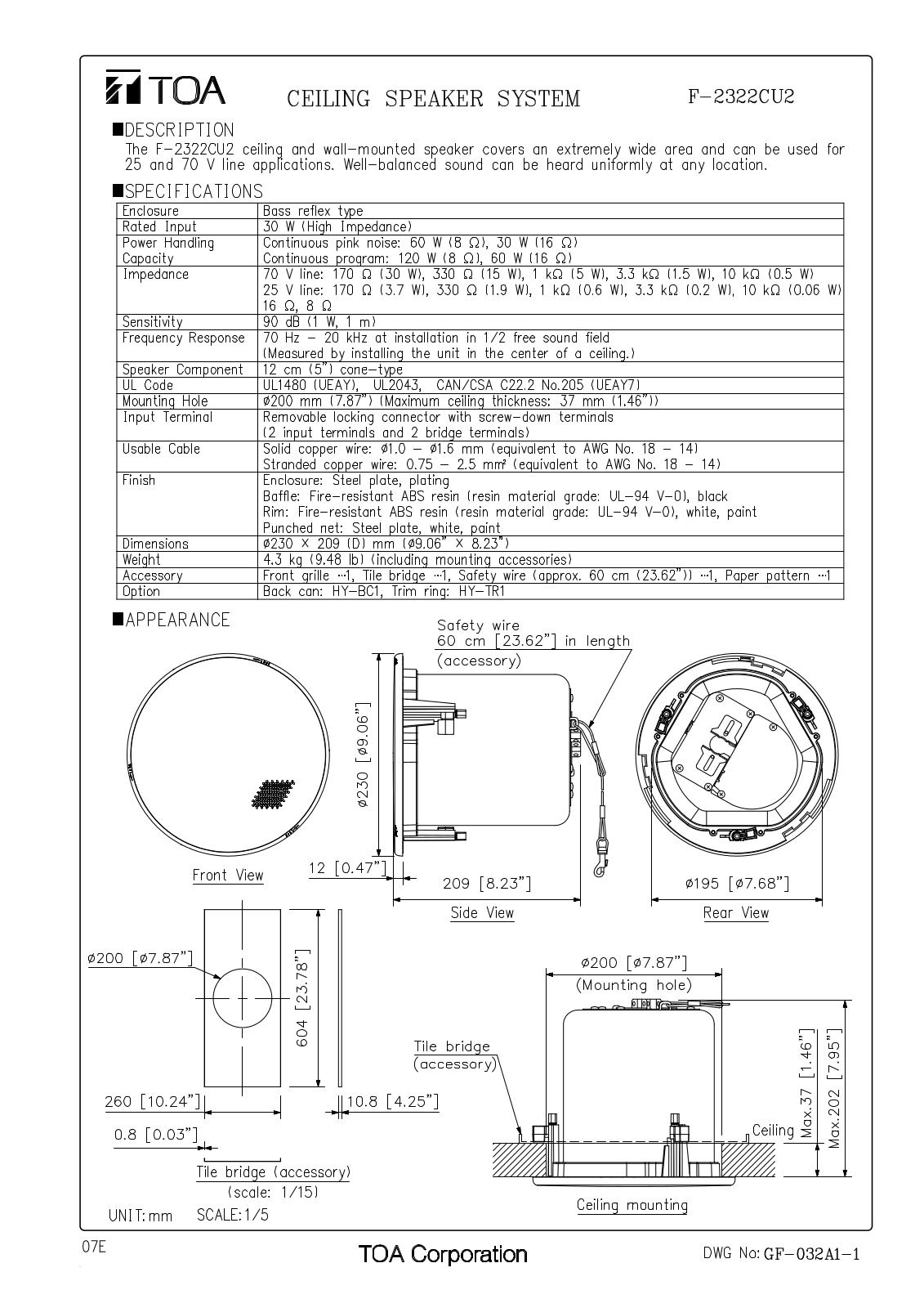 TOA F-2322CU2 User Manual