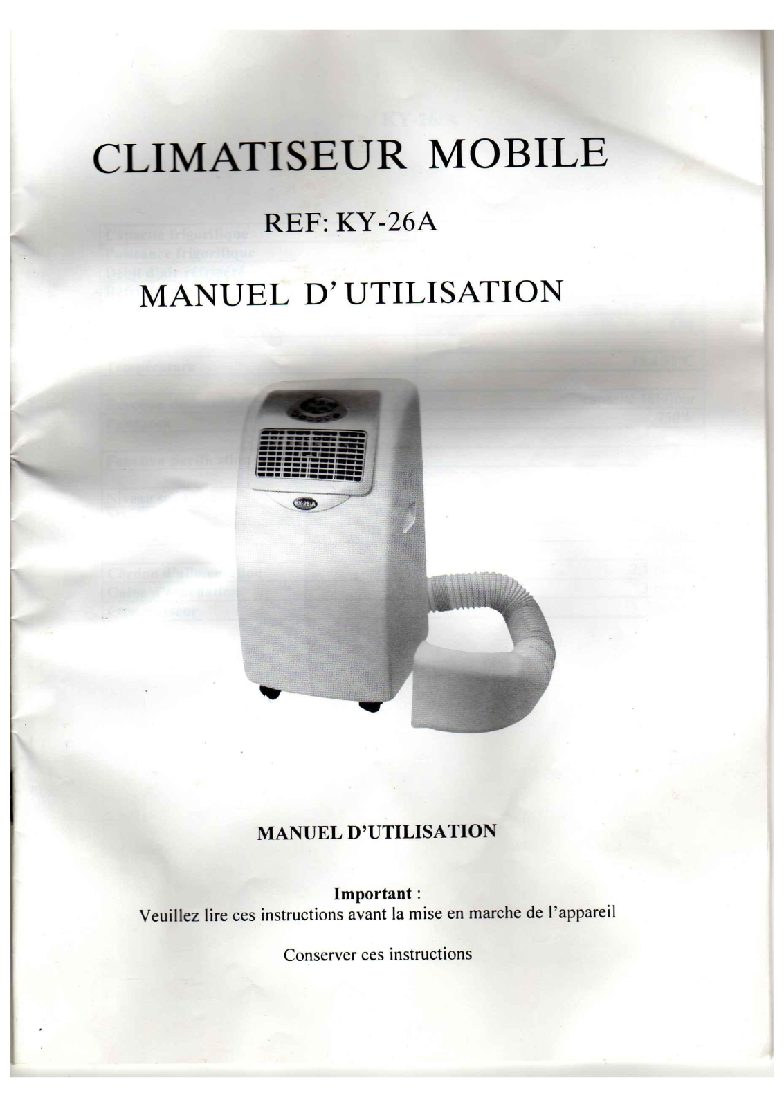 CLIMVERT KV26A, KY26 User Manual - ManualMachine.com