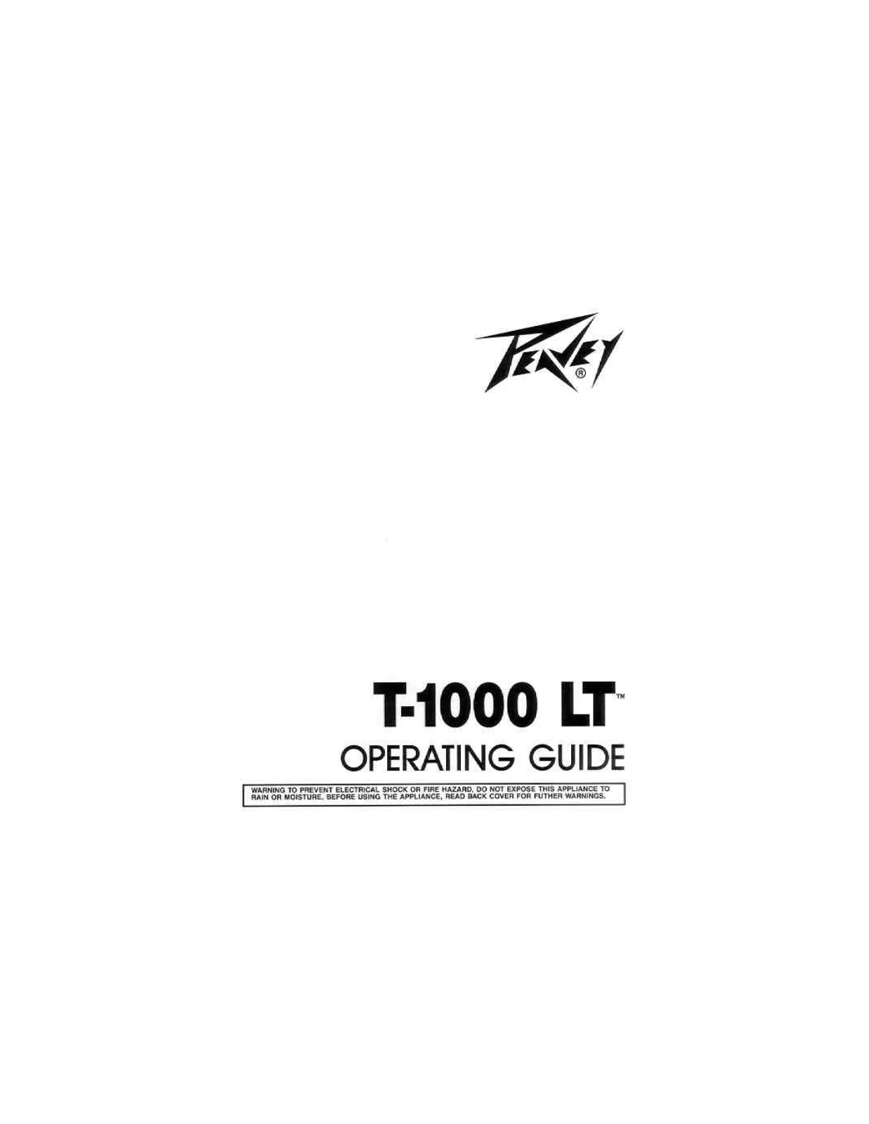 Peavey T-1000 LT User Manual