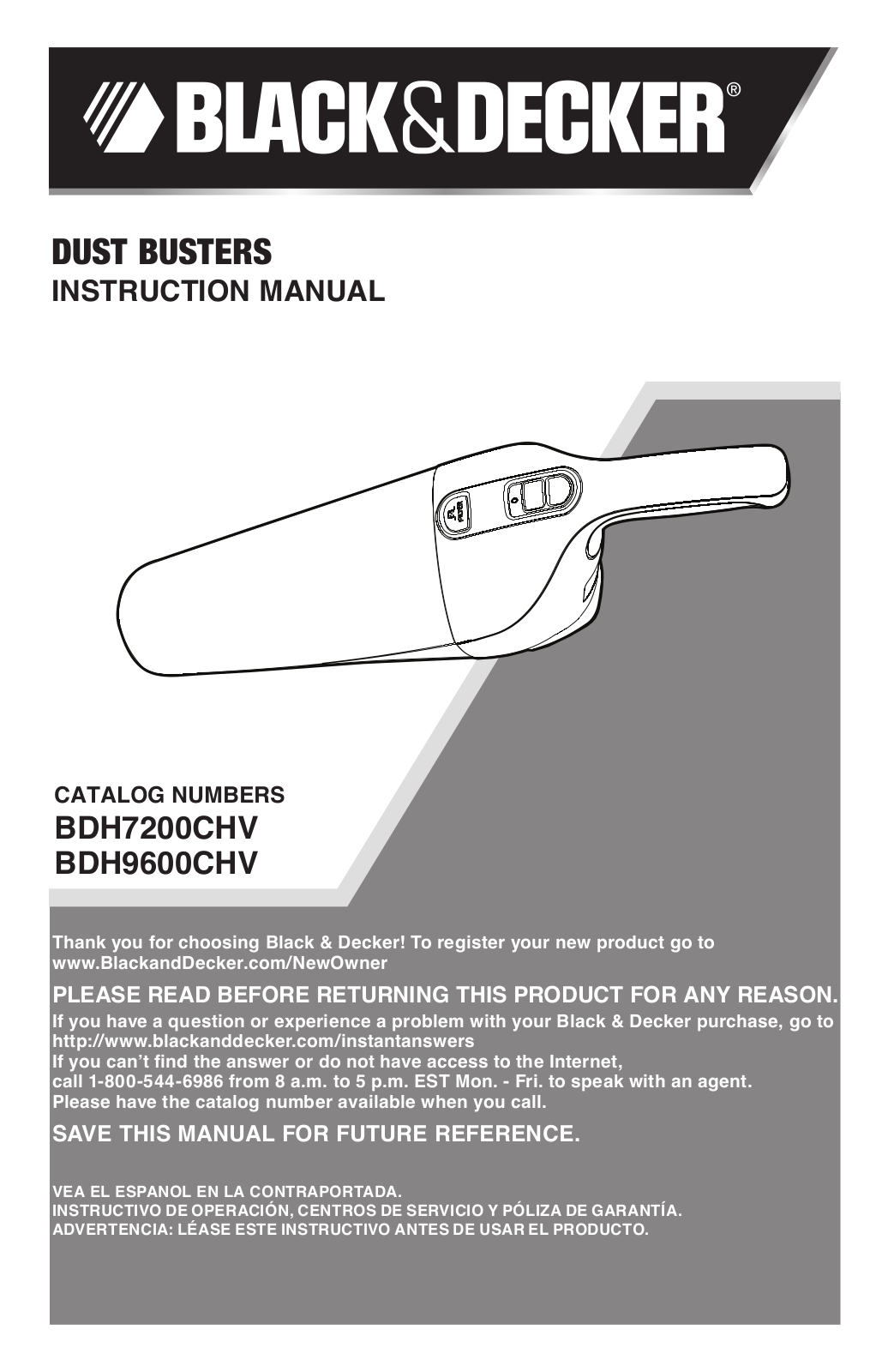 Black & Decker BDH7200CHV User Manual