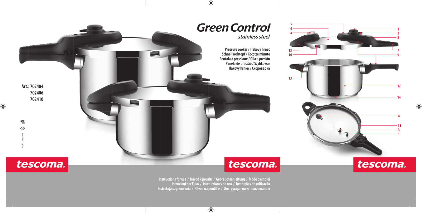 Tescoma Green Control Duo 4 + 6 l, GREEN CONTROL 6 l, GREEN CONTROL 4 l User Manual