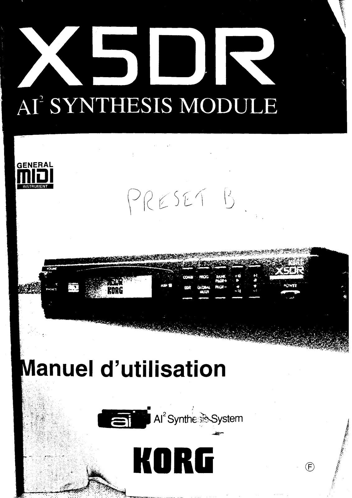 Korg X5DR User Manual