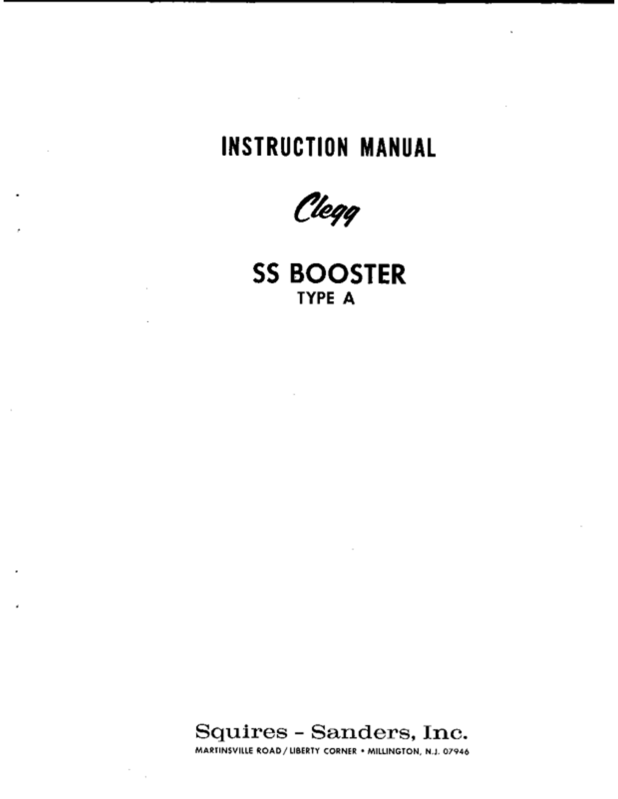 CLEGG ss booster User Manual - ManualMachine.com