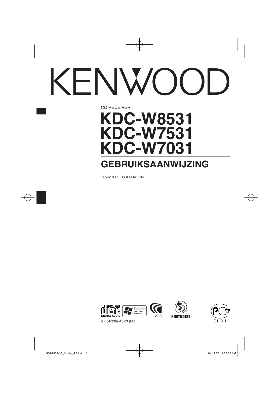 Kenwood KDC-W7031, KDC-W8531, KDC-W7531 User Manual