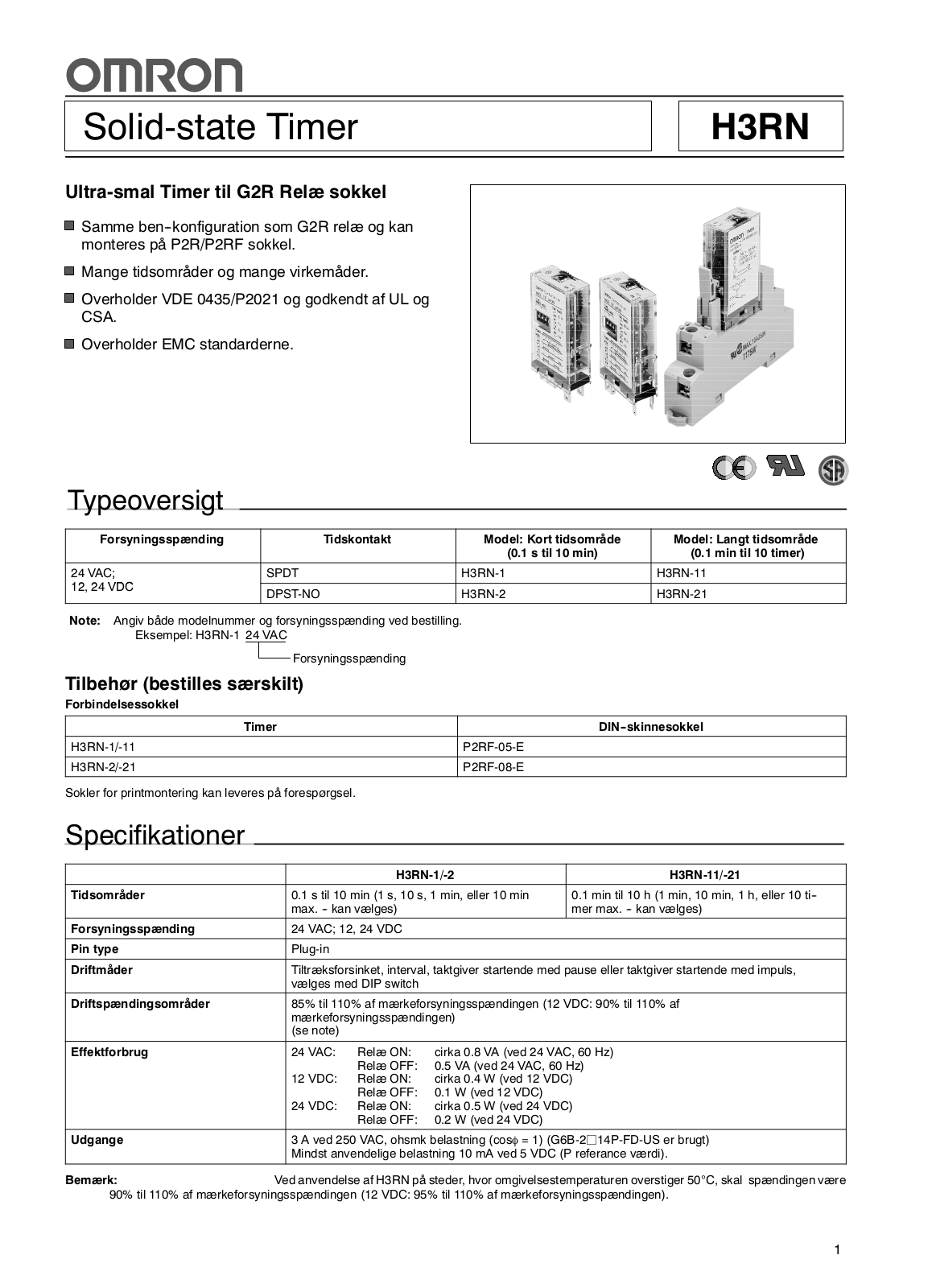 Omron H3RN DATASHEET