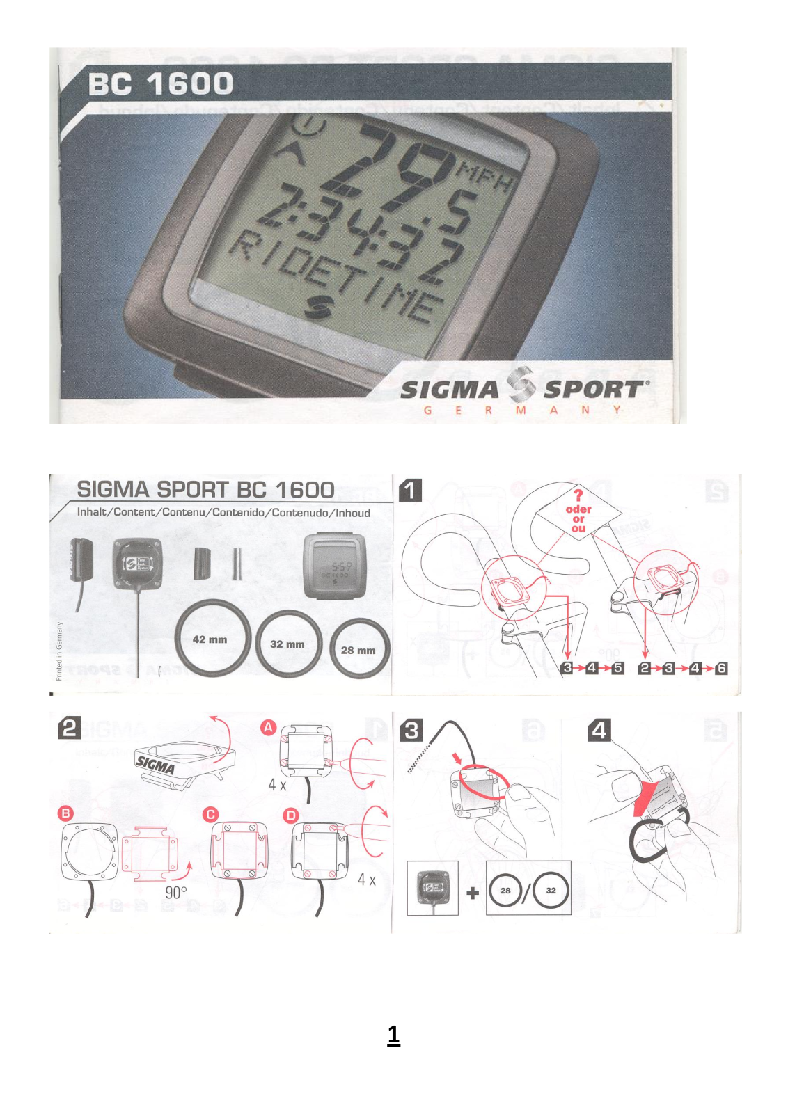 Sigma sport BC 1600 User Manual